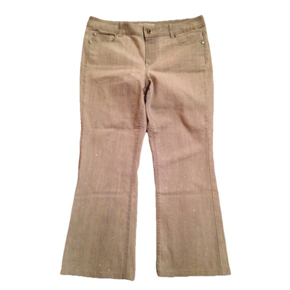 Chico 3 Platinum Denim Grey Mid Rise Embellished Jeans Size 18-20 - Picture 1 of 6